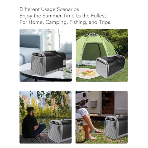 Portable Air Conditioner, 5000BTU Fast Cooling 500W Window Air Conditioner for Camping Tent RV, Heating Cooling Frequency Conversion, Personal Air Conditioner, Easy Mobility