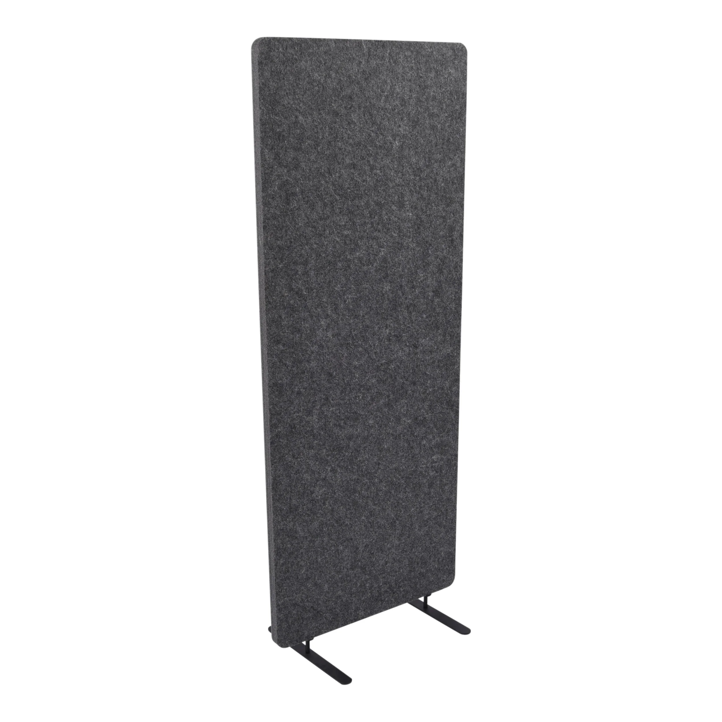 Stand Up Desk Store ReFocus Raw Freestanding Acoustic Desk Divider Privacy Panel to Reduce Noise and Visual Distractions (Anthracite Gray, 23.6"  x 62" )