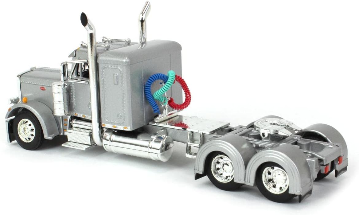 DCP 1/64 Silver Peterbilt 359 36" Flattop Sleeper w/ 53' Wilson Roadbrute Flatbed Trailer 60-1542