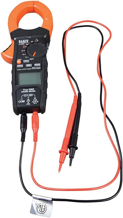 Klein Tools CL900 Digital Clamp Meter, Auto Ranging TRMS, AC/DC Voltage/Current, 2000A, LoZ , Continuity, Frequency, NCVT, Temp, More, 1000V