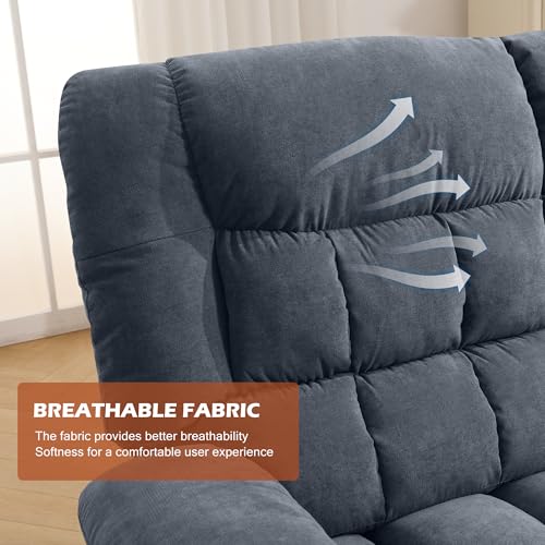 Reclining Loveseat with Cup Holders for Living Room 2 Seat Manual Loveseat Recliner with Side Pocket