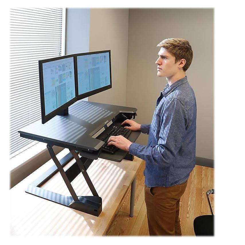 Ergotron WorkFit Sit-Stand Desktop Workstation, Black