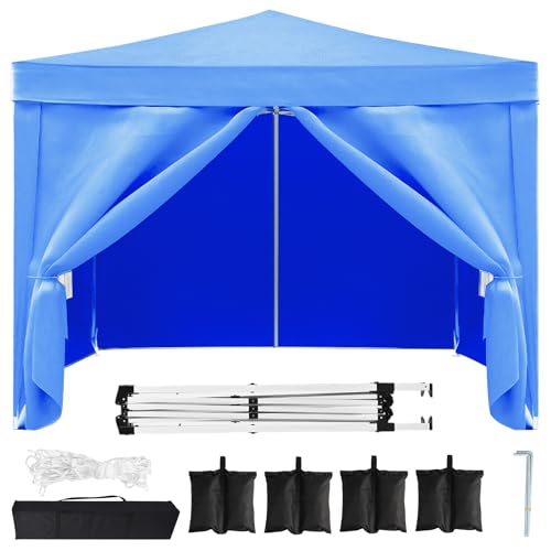 10x20 White Pop Up Canopy Tent Heavy Duty with 6 sidewalls Commercial Outdoor Party Tent Event Wedding Tents Instant Canopy Gazebo with Carry Bag UPF 50+ Waterproof Adjustable Height