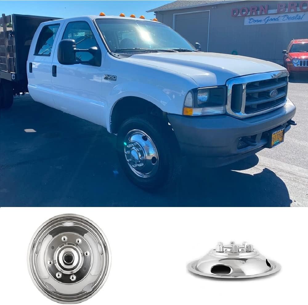 Kucaruce Set of 4 19.5 10 Lug Wheel Skins Hub Caps Rim Covers Stainless Steel Wheel Simulators For 2008-2020 R_a_m 4500 5500 Pickup