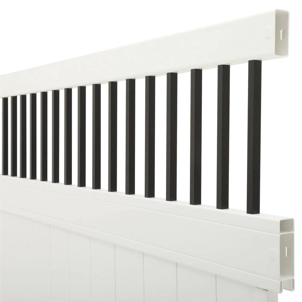 Veranda Pro Series 6 ft. x 8 ft. Woodbridge Baluster Top Unassembled Vinyl Fence PANEL, White