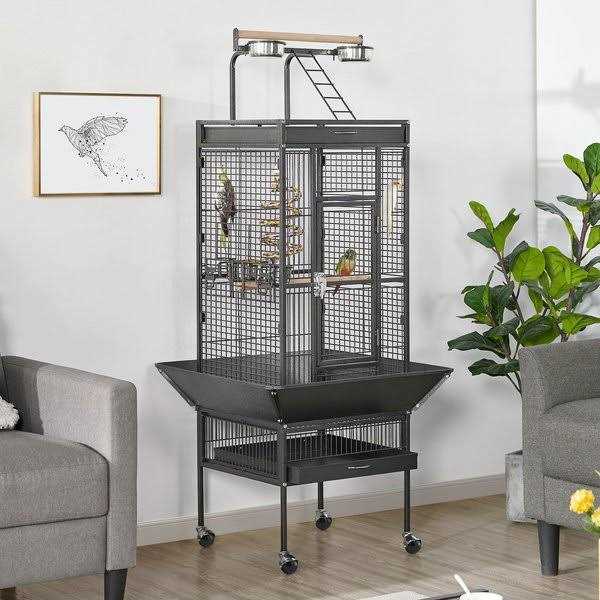 Yaheetech 68.5-in Rolling Bird Cage & Playtop
