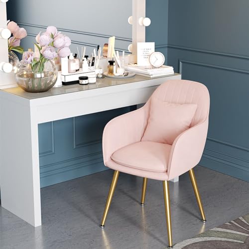 Leather Kitchen Chairs Modern Style Lazy Makeup Stool Livingroom Furniture Hotel Nail Shop Sofa Chair Nordic Dining Chair Backrest Flannel Fabric Chair armrest Dining Chair Velvet (Color : C)