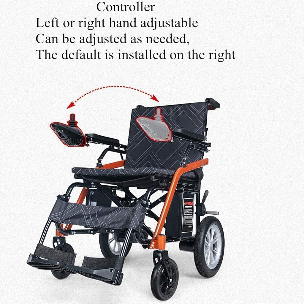 Fashion Portable Wheelchair Aluminum Travel Electric Powerchair Ultra Portable Folding Power Wheelchair 7X12" Tire 20Ah Lithium Battery Can Travel 40Km For Disabled People Elderly Beautiful Home"