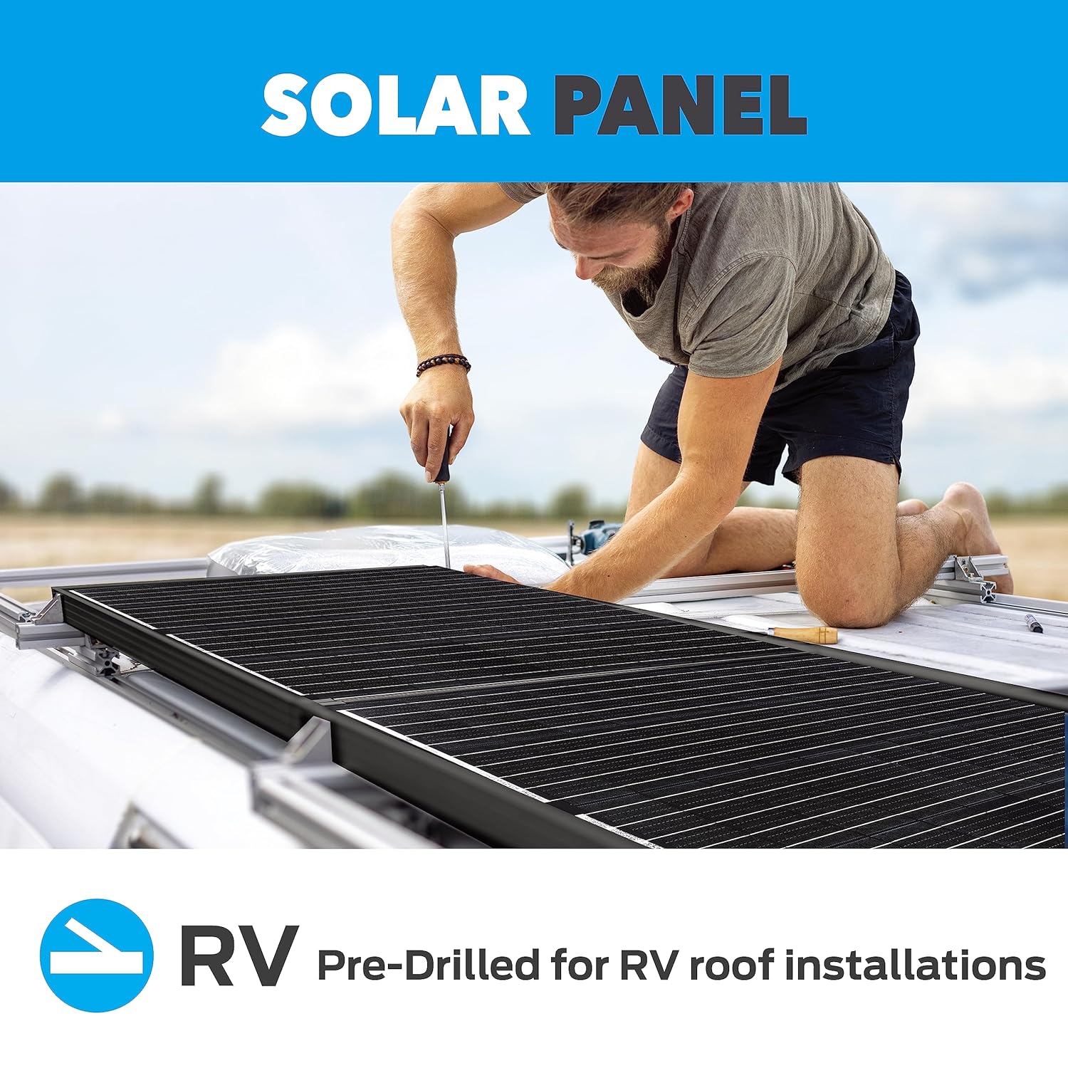 Pulsar 100-Watt 24-Volt Portable Solar Panel for Power Station and RV,Black