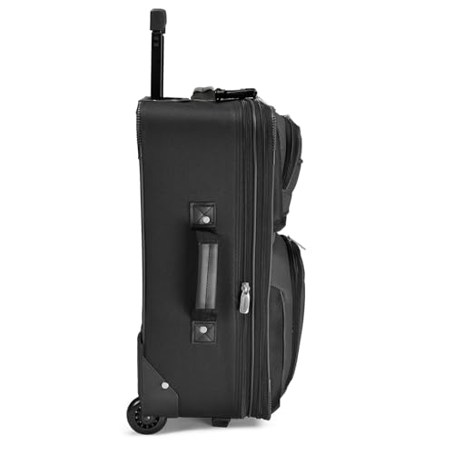 Travel Select Amsterdam 4-Piece Softside Expandable Luggage Set, Lightweight 2-Wheel Upright Suitcases, Travel Tote, Packing Cubes, Gray