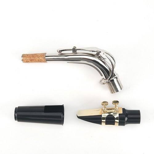 Mendini by Cecilio MAS-N+92D+PB Nickel Plated E Flat Alto Saxophone with Tuner, Case, Mouthpiece, 10 Reeds and More