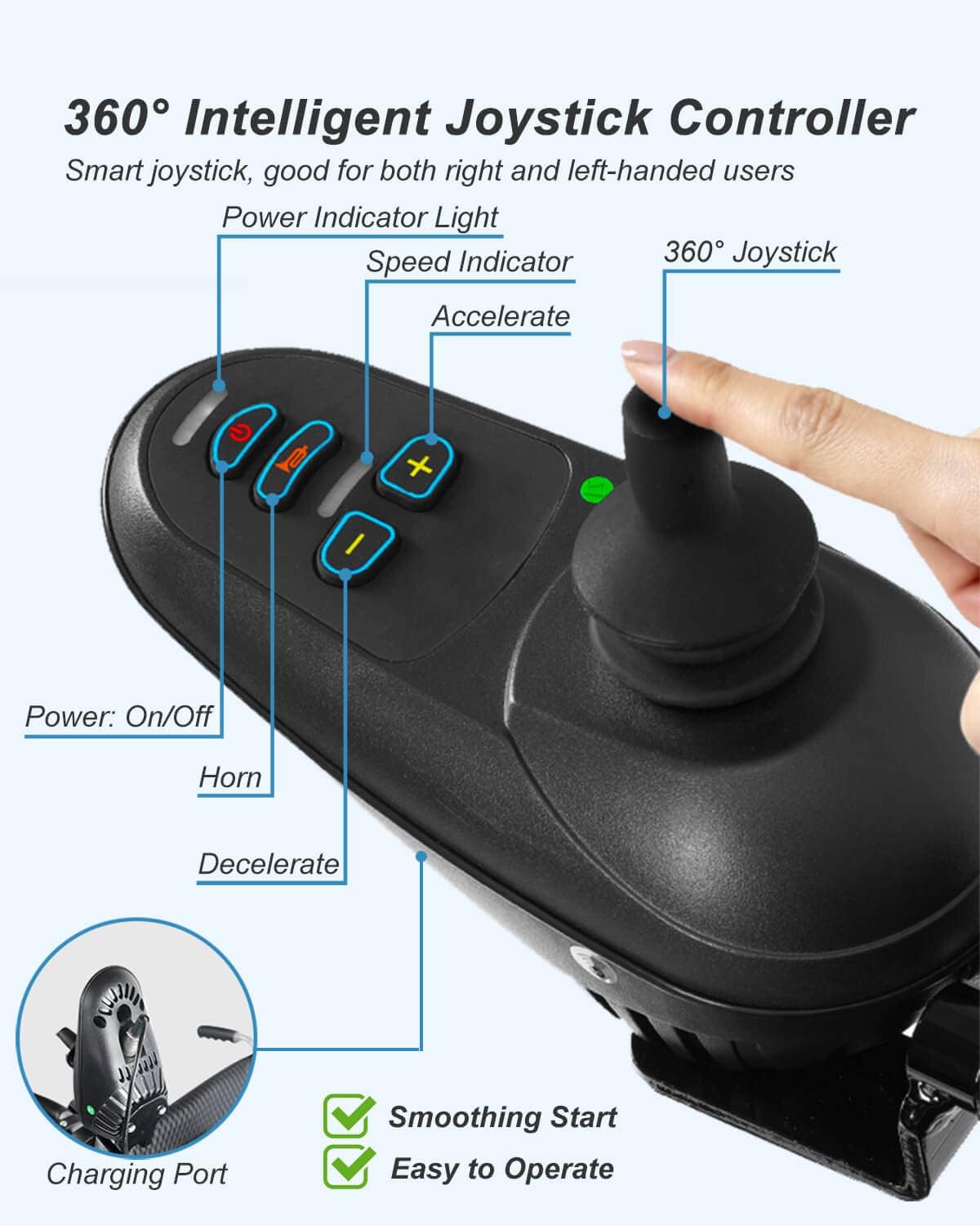Foldable Electric Wheelchair for Adults- Lightweight and Easy to Store and Transport, Travel-Friendly Powered Wheelchair - Portable and Convenient for On-The-Go Use