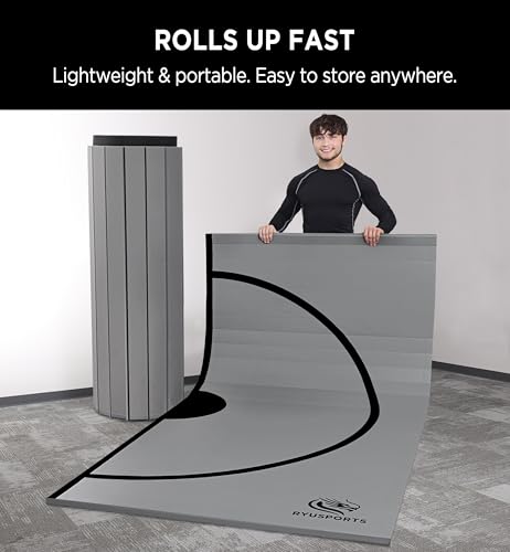 10x10ft Martial Arts Mat, Roll-Up Training Mat with Sealed Edges, XPE Foam & Carry Bag – for Jiu Jitsu, Wrestling, MMA, Tumbling, Judo, Karate, Home Gym Flooring