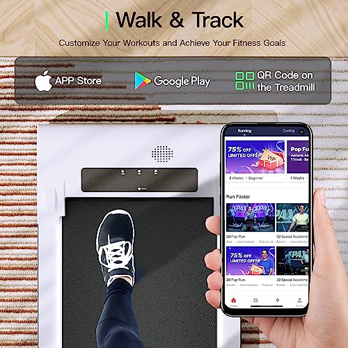 UMAY 512 Walking Pad, 512N Under Desk Treadmill, P1 Small Treadmill, Ultra Quiet Walking Treadmills for Home Office with Remote Control, SPAX APP and LED Display, Installation-Free