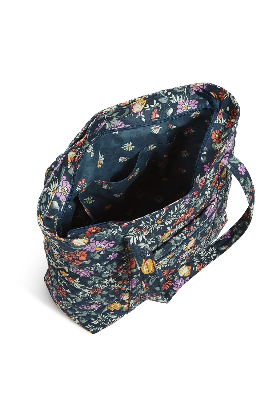 Vera Bradley Women's Cotton Vera Tote Bag Fresh-Cut Floral Green