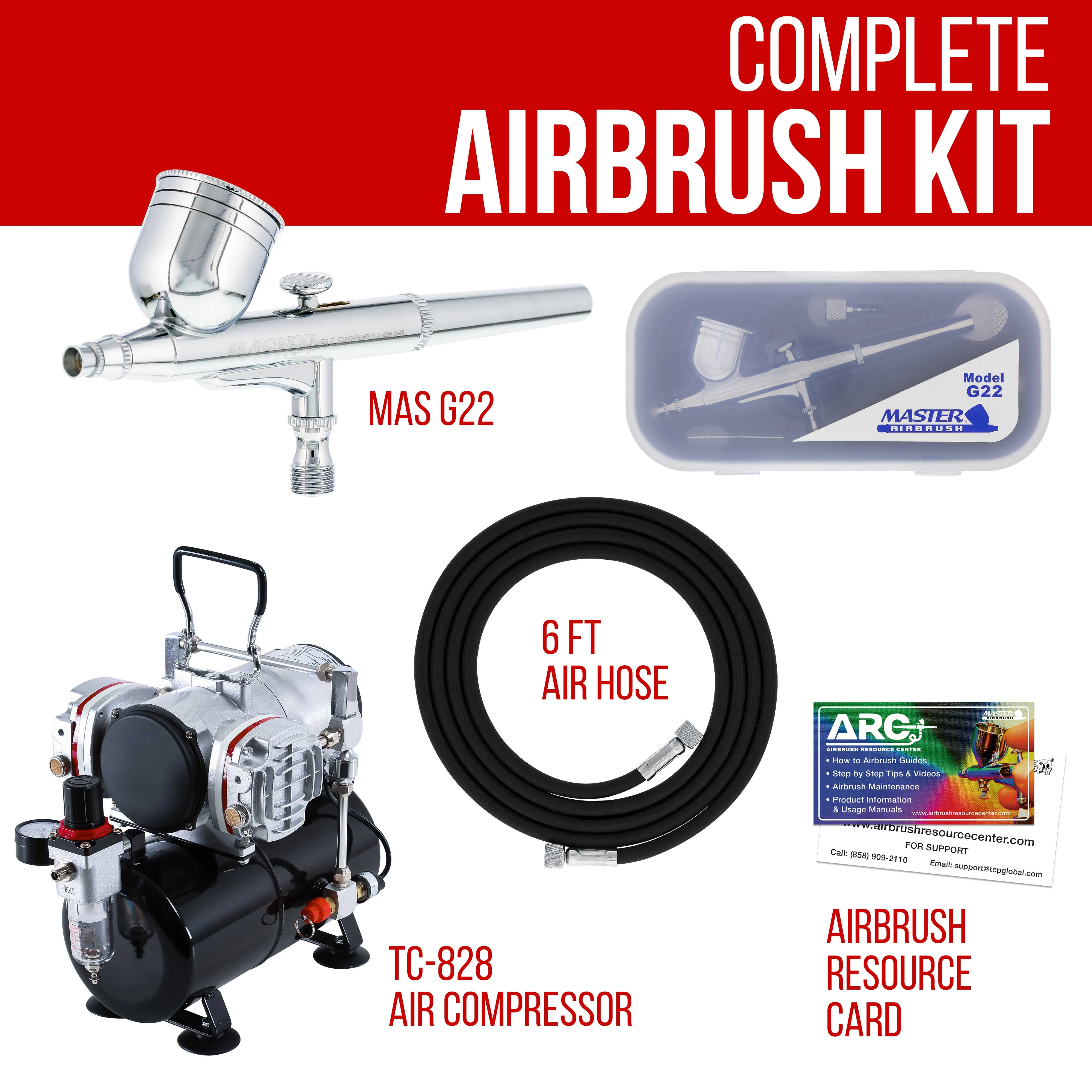 MULTI-PURPOSE Dual-Action AIRBRUSH SET KT Twin Piston Air Compressor Paint Hobby