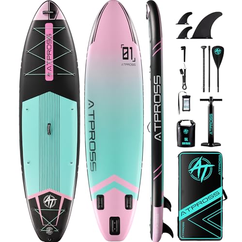 11'6"x35" Inflatable Paddle Board, 450lbs Extra Wide Stand Up Paddleboard for Adults with Premium SUP Accessories Kit & Backpack, Blow Up Kayak Non-Slip Stable Deck Boat for Yoga Fishing Surf