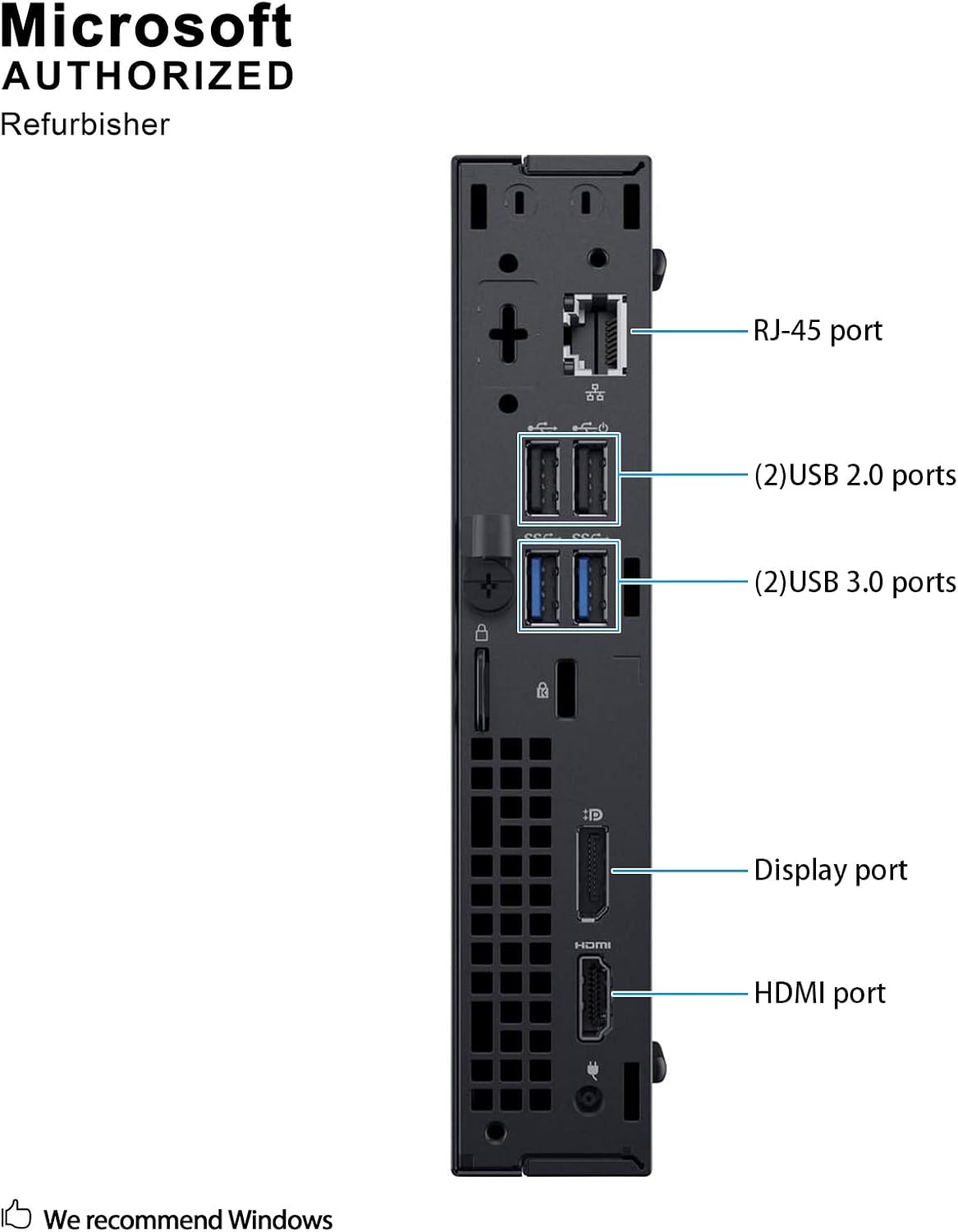 Dell OP3060MFFXKF5K OptiPlex 3060 XKF5K Micro PC with Intel Core i5-8500T 2.1 GHz Hexa-core, 8GB RAM, 256GB SSD, Windows 10 Pro 64-bit (Renewed)