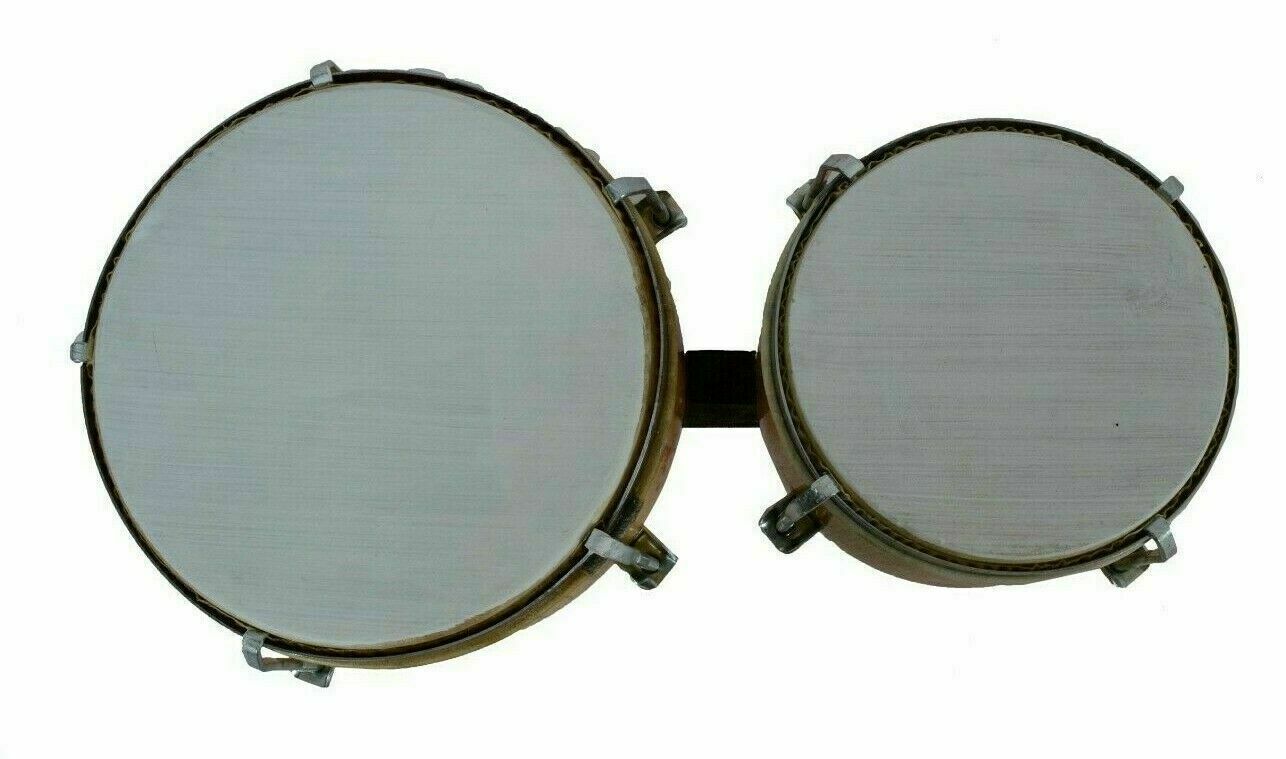 Folk Musical Instrument Two Piece Bango Drum Set Natural Wood Bongo Drum Se