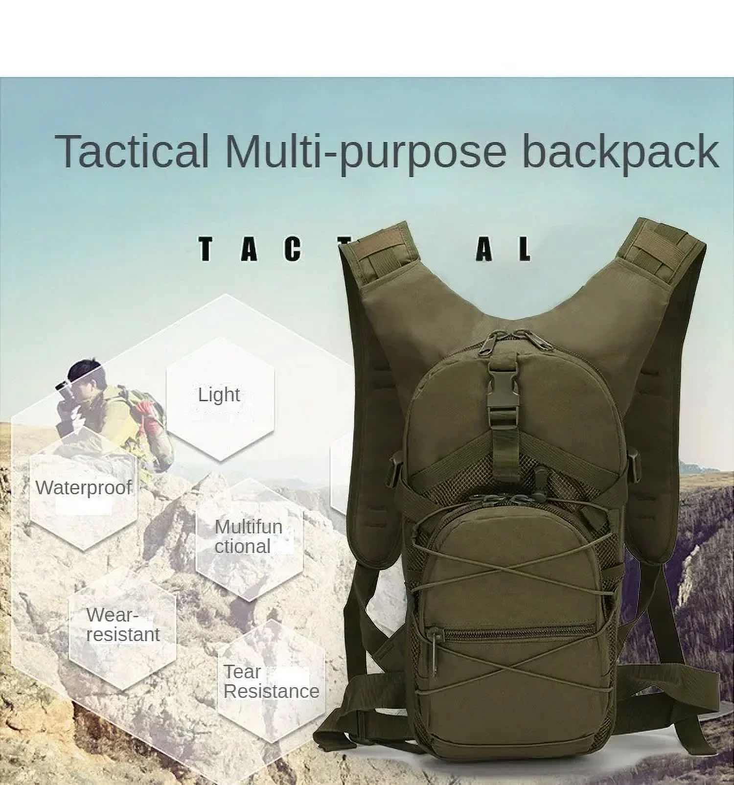 15L Molle Backpack Outdoor Sports Bicycle Backpacks Cycling Climbing Hiking Trekking Camping Bag