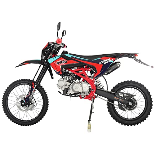 X-PRO 150 Dirt Bike Storm DLX 150 4-Speed Manual Transmission with All Lights, Electric/Kick Start, Big 19"/16" Tires!