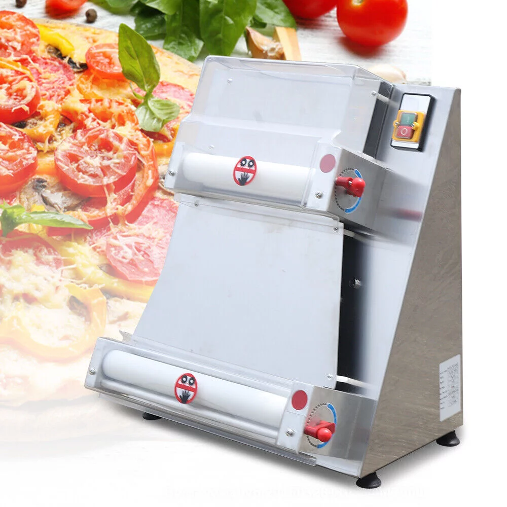 Fichiouy Pizza Press Machine 110V Automatic Pizza Dough Roller Sheeter Machine