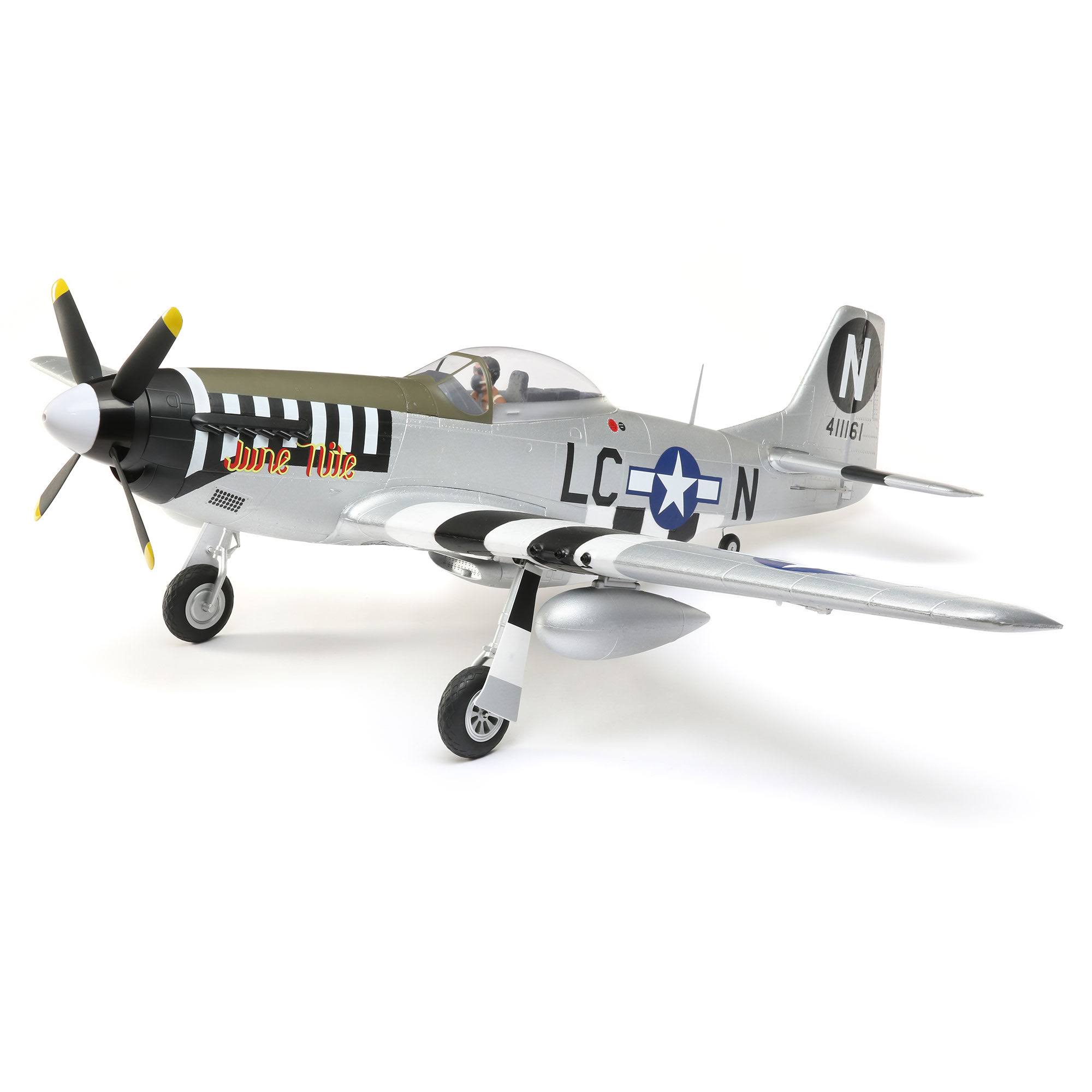 E Flite P-51D Mustang 1.2m BNF Basic with AS3X and Safe Select EFL89500