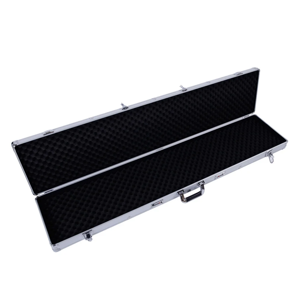 Zimtown 53" Long Aluminum Locking Gun Shotgun Hard Storage Box Carry Case With 2 Combination Lock Silver