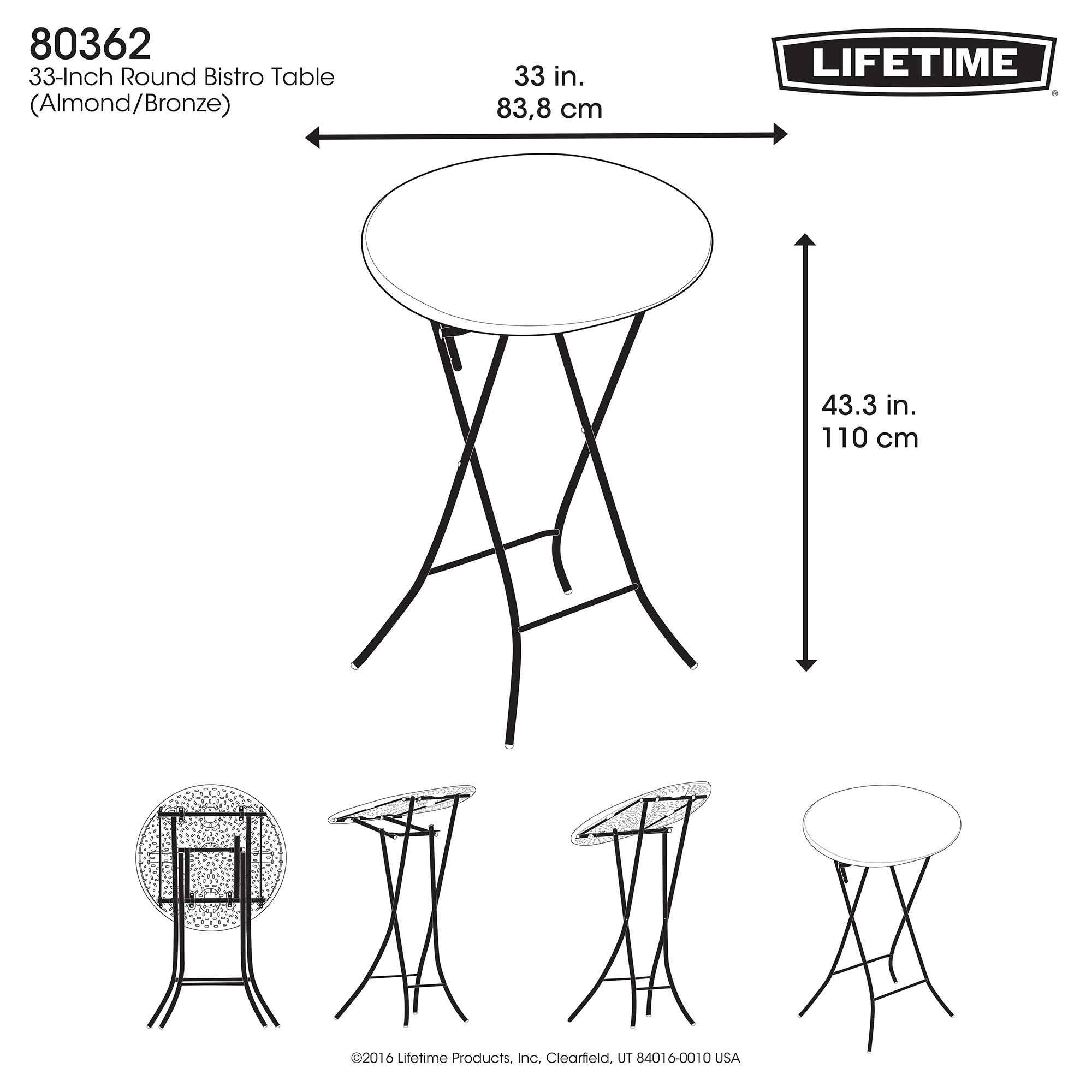 Lifetime Products 33 in. Round Bistro Table