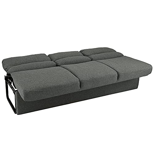 RecPro 72" RV Jackknife Sleeper Sofa with Drop-Down Console | Cloth Fabric | 2 Colors to Choose from | Furniture for RV and Camper (Fossil Cloth)
