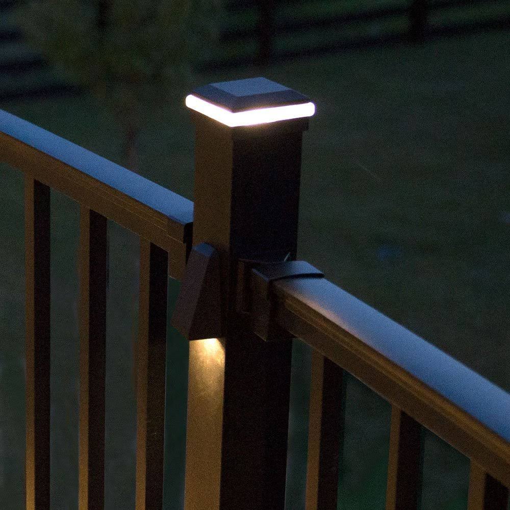 Trex LED Aluminum Post Cap Light-Charcoal Black, BKALCAPLED25