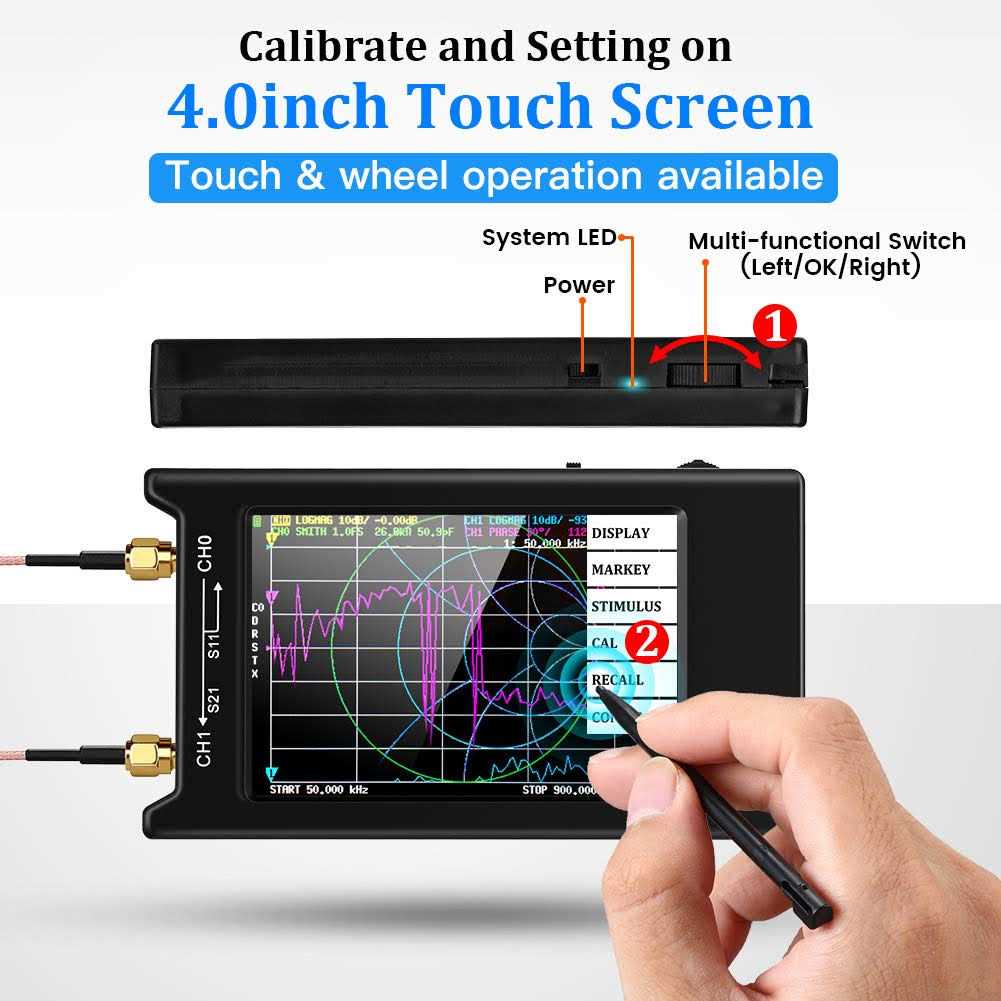 Upgraded NanoVNA-H4 Vector Network Analyzer SeeSii Latest V4.3/4.2 10KHz-1.5GHz HF VHF UHF 4 Touch Screen Antenna Analyzer Measures S Parameters - Shop Hardware Tools Online Store