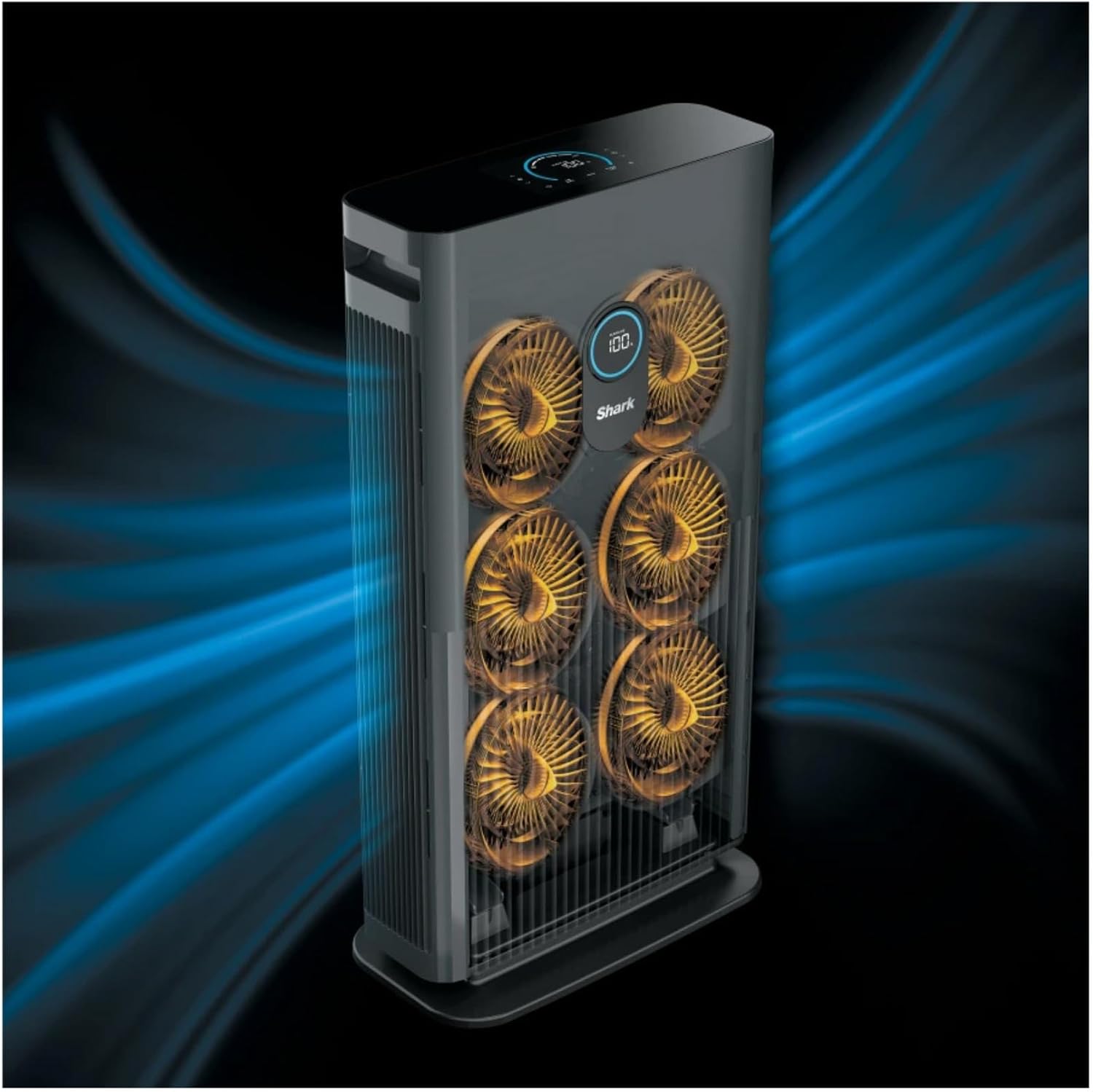 Shark HE601C Ultra- Fast and Ultra- Quiet Air Purifier with 6-Fan Airflow, Remote Control, Anti- Allergen Hepa Multi-Filter and Heightened Odor Protection (Charcoal)