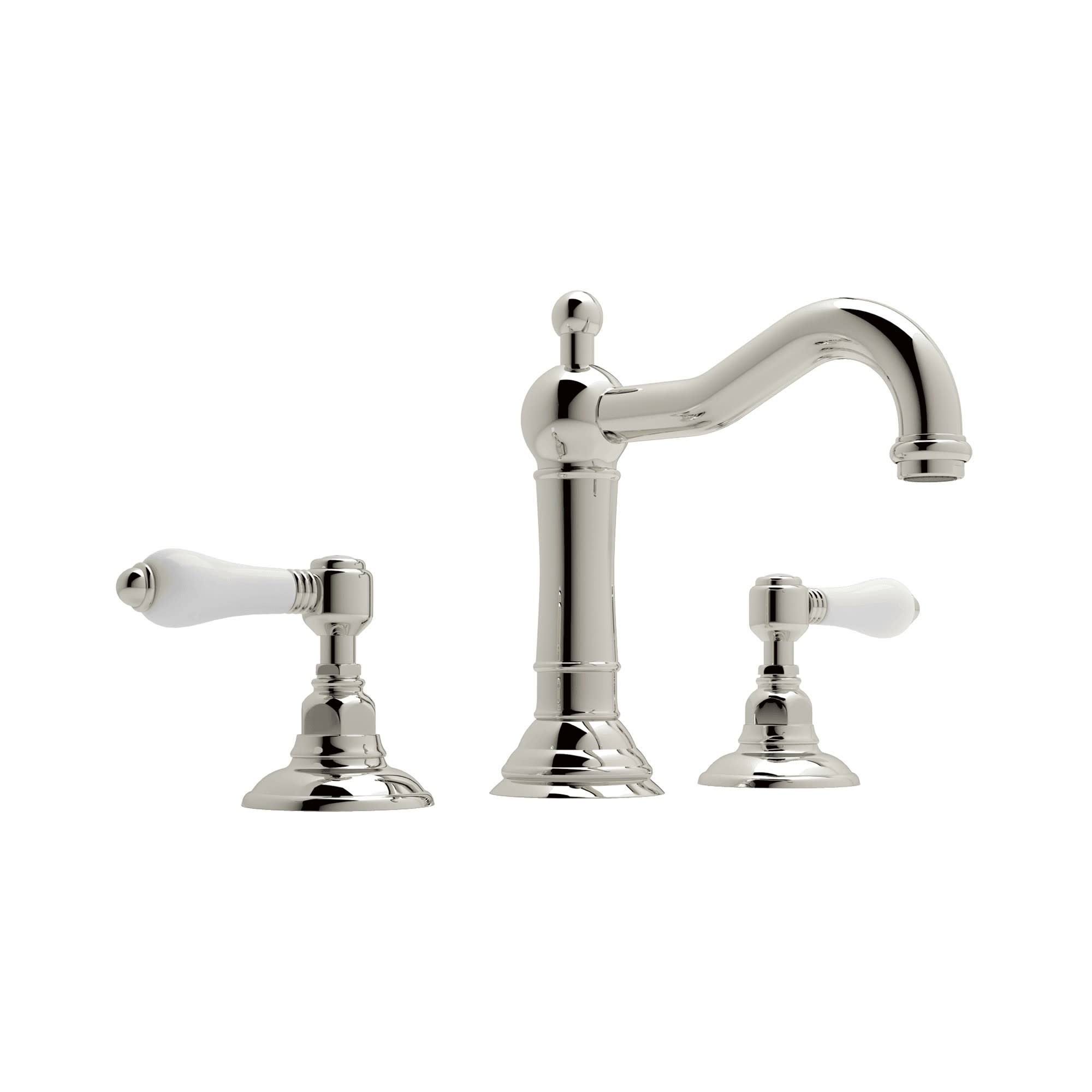 Rohl Acqui A1409LPPN-2 Column Spout Widespread Faucet - Polished Nickel