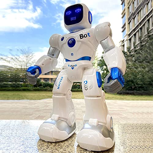 Ruko 1088 Smart Robots for Kids, Large Programmable Interactive RC Robot with Voice Control, APP Control, Boys & Girls, Blue & Pink