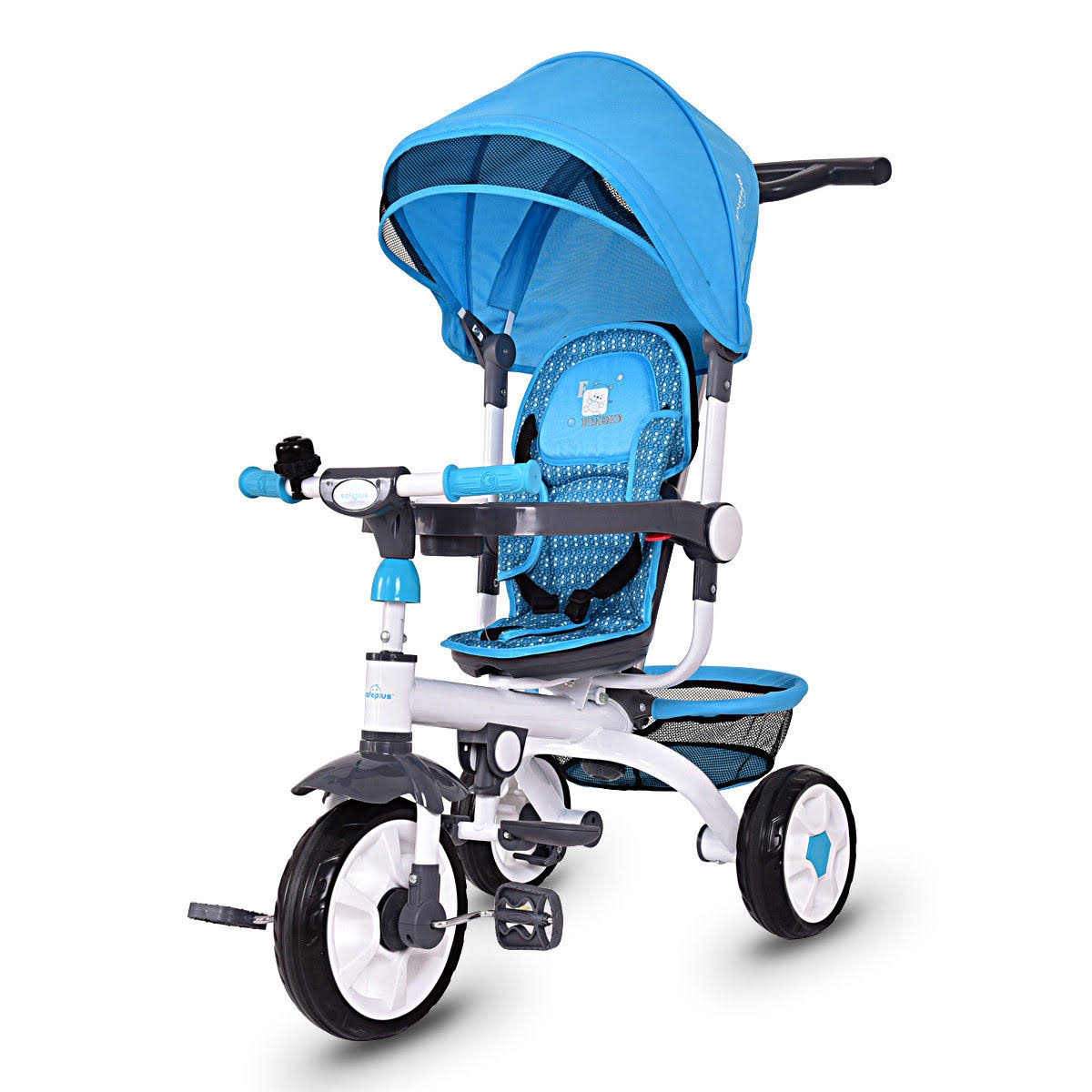 4-in-1 Detachable Baby Stroller Tricycle with Round Canopy