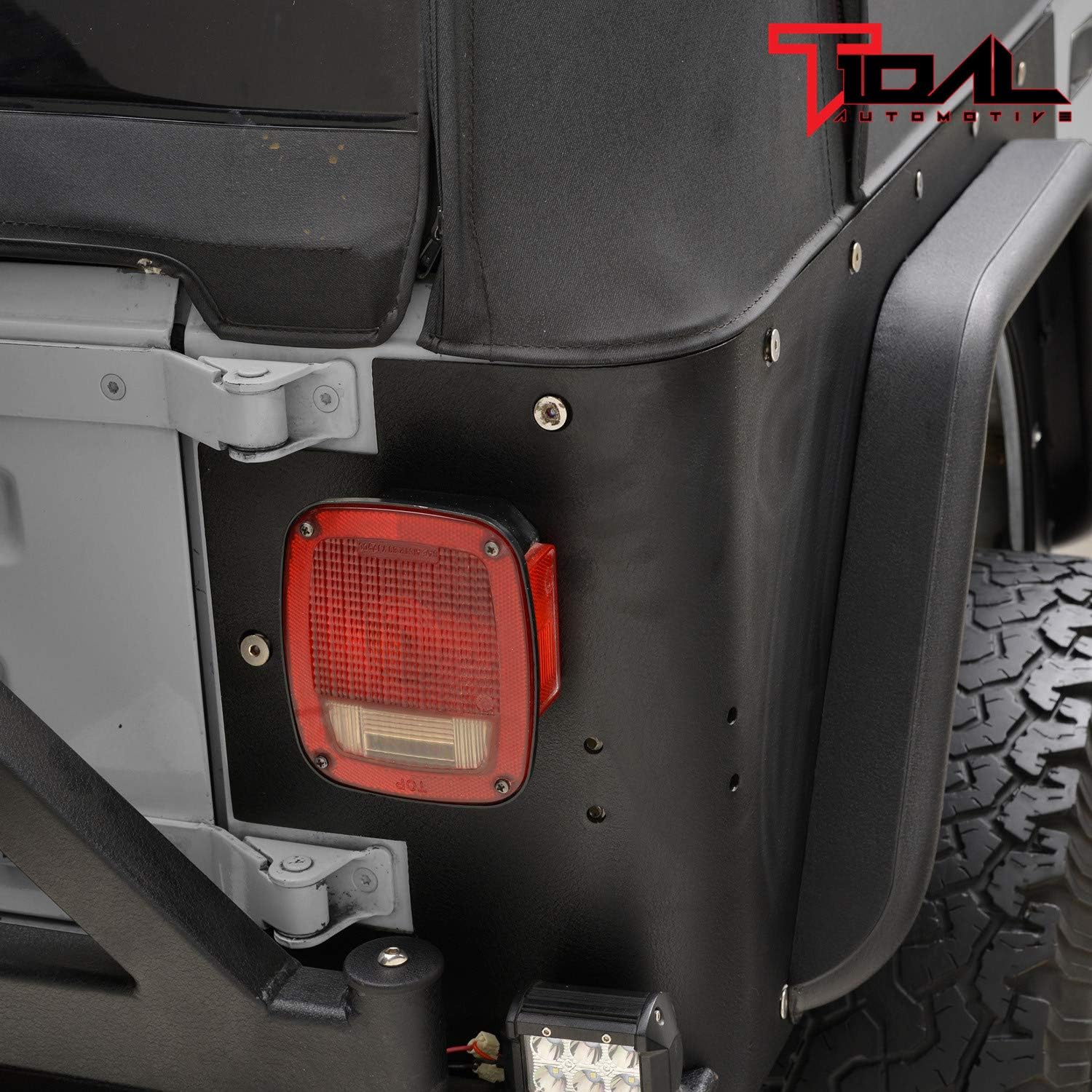 Tidal Armor Rear Corner Guard Black Textured Fit for 87-95 Wrangler YJ