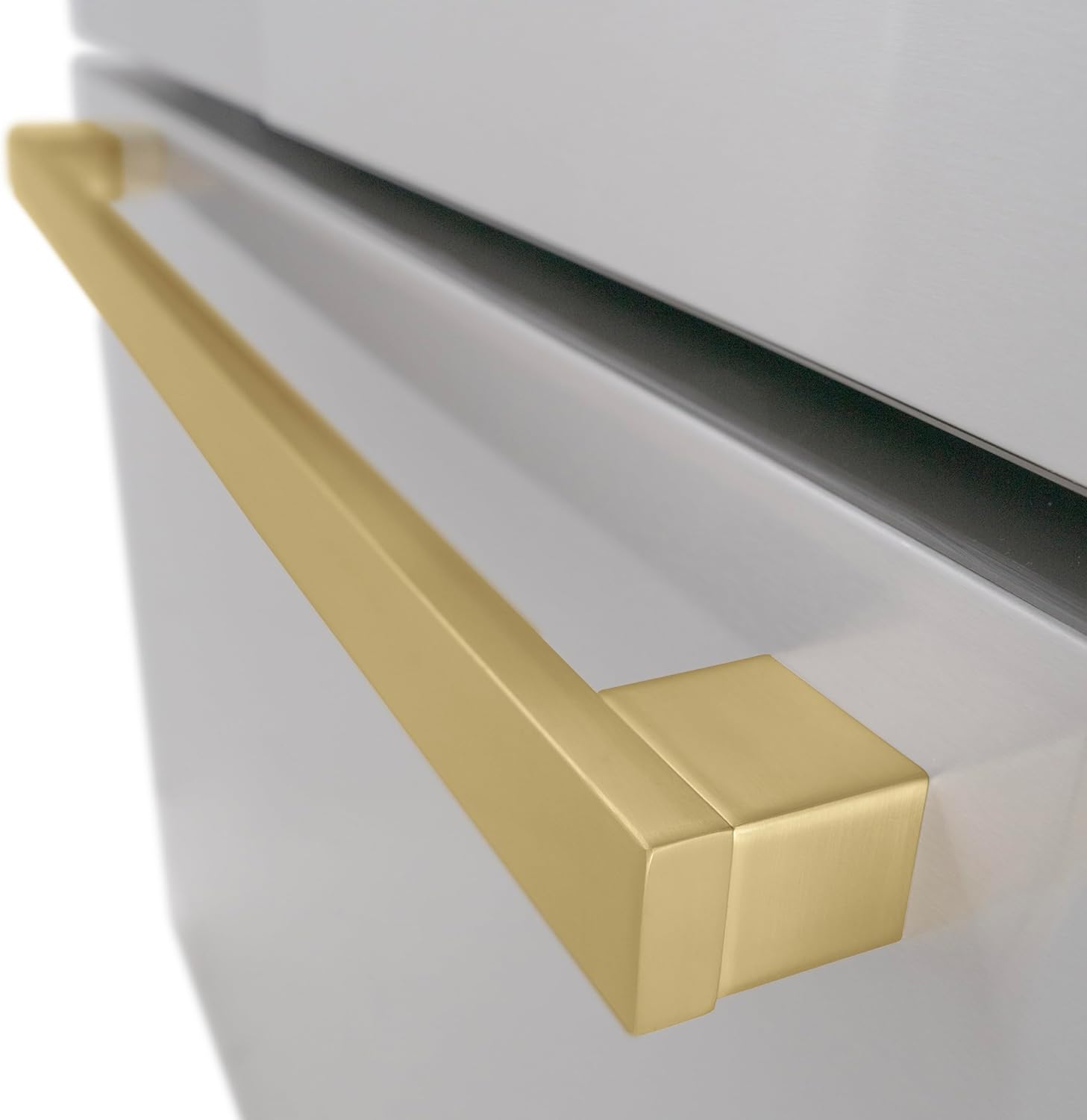 28.9 cu. ft. Standard-Depth French Door External Water Dispenser Refrigerator with Dual Ice Maker in Fingerprint Resistant Stainless Steel and Champagne Bronze Square Handles (RSMZ-W-36-FCB)