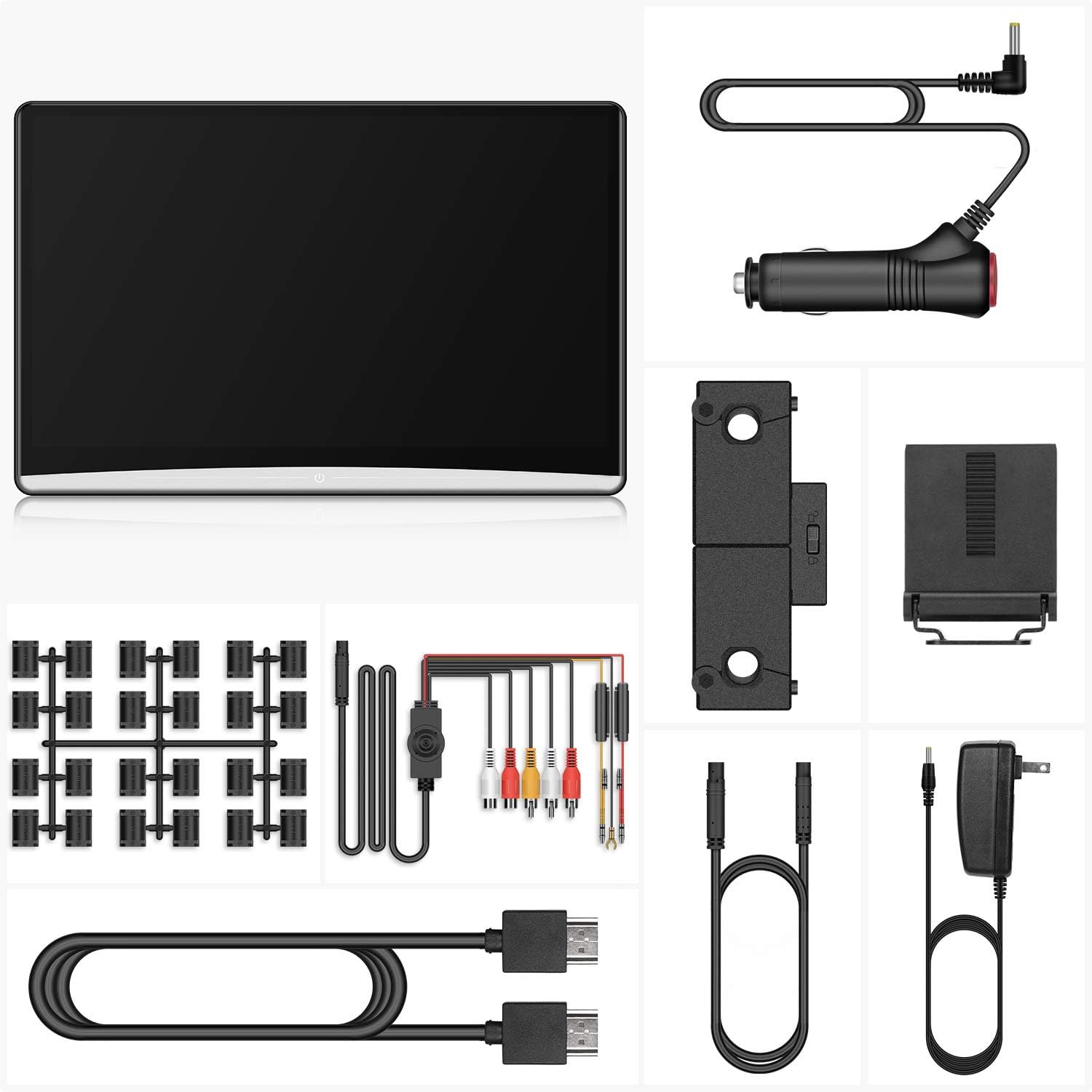13.3" Upgrade Android 10 Car Headrest Video Players with 2.4G/5G Dual Brand WiFi, Dual Rear Seat TV Monitors Can Sync Screens, IPS Touch Screen 4K Tablets, HDMI Out/in Bluetooth FM USB-KK133SC
