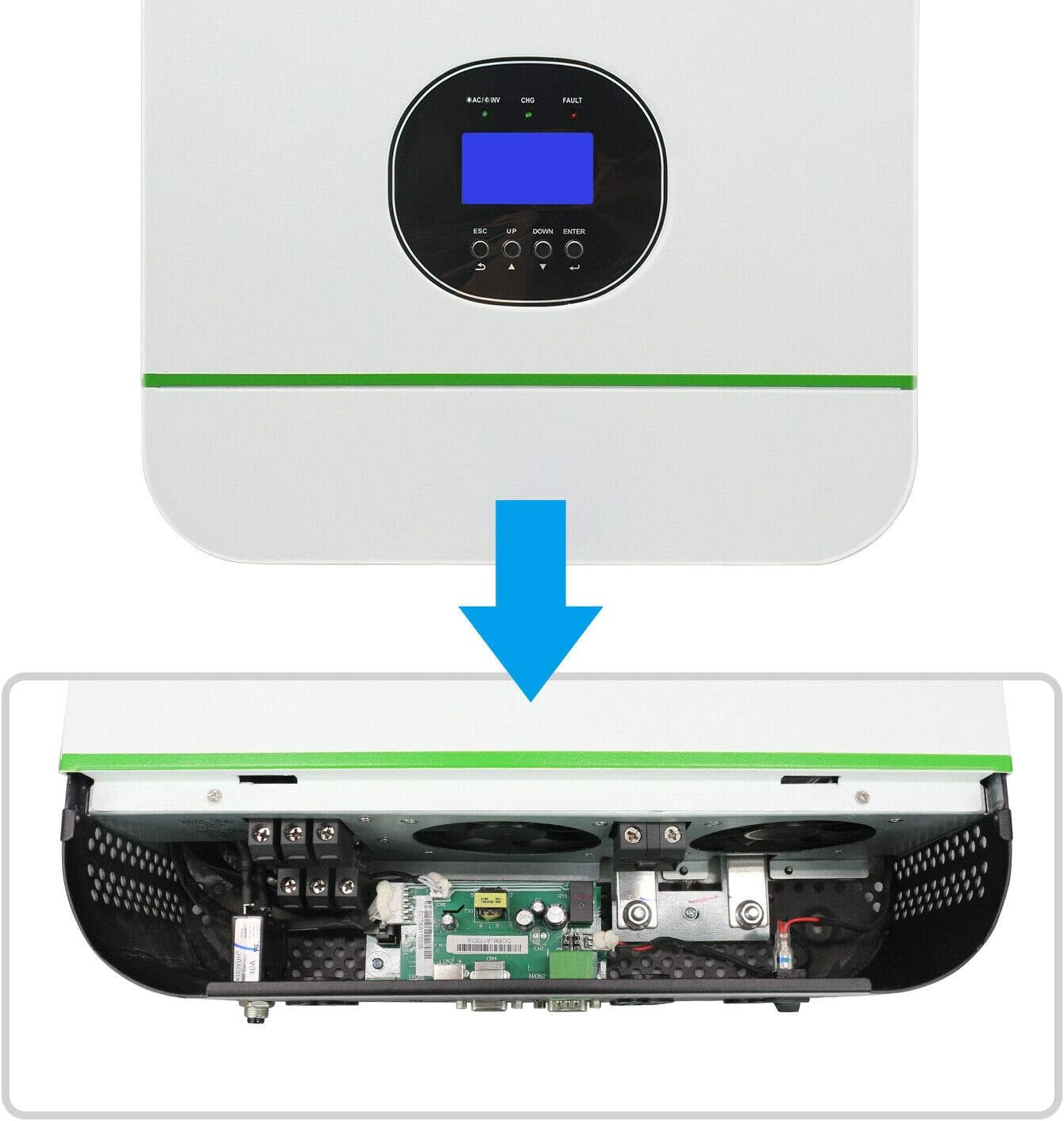 48V 3000W Off Grid Solar Inverter 110V, 120V/240V Split Phase Inverter Built-in 80A MPPT Solar Charge Controller, Pure Sine Wave Inverter Charge Inverter 110V, Can Work in Parallel
