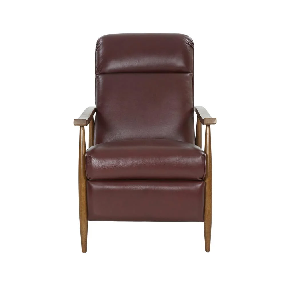 Barcalounger Hampton Push Thru The Arms Recliner, Marisol Cabernet / All Leather