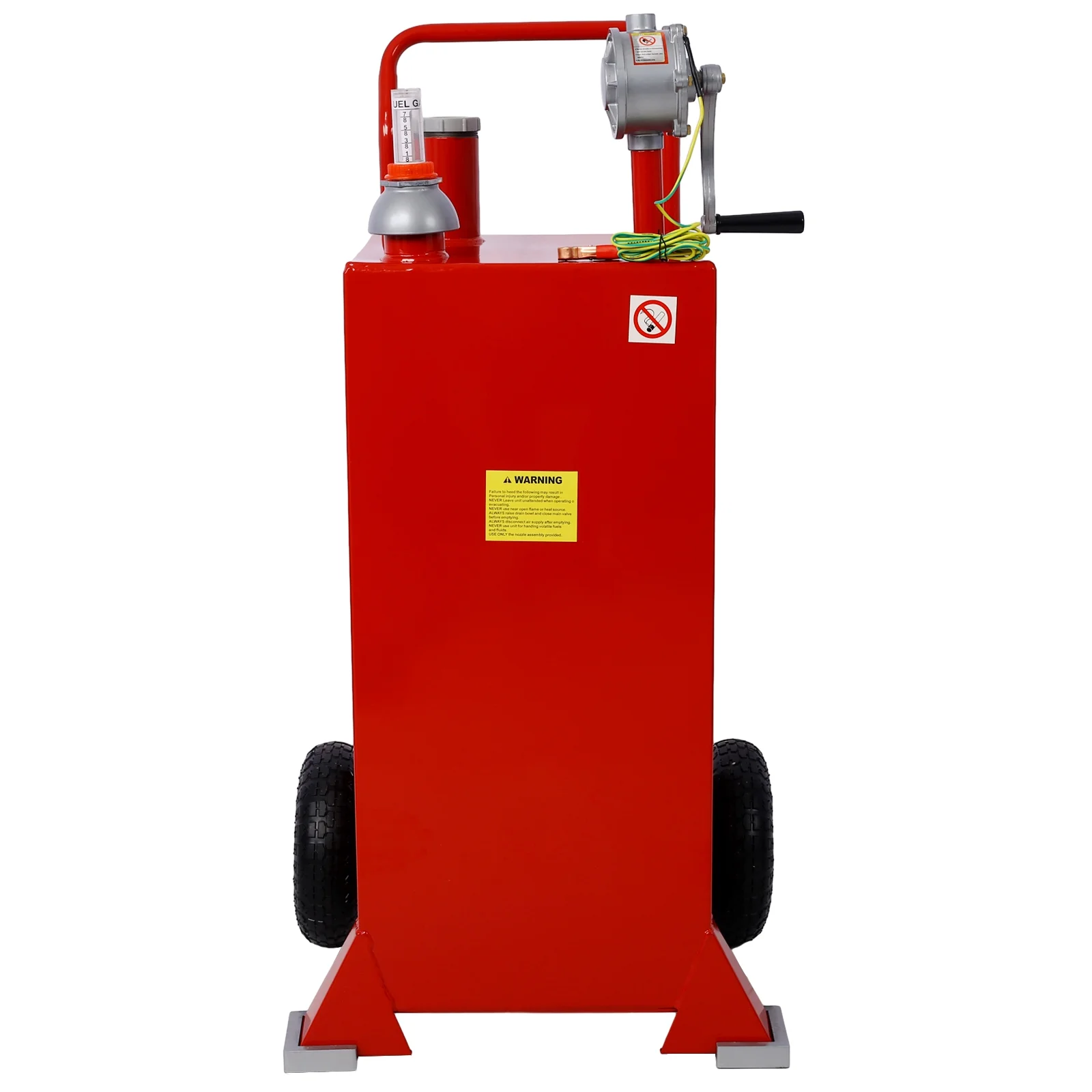 Tabaray 30 Gallon Gas Caddy With Wheels, Fuel Transfer Tank Gasoline Diesel Can Reversible Rotary Hand Siphon Pump, Fuel Storage Tank For Automobiles ATV Car Mowers Tractors Boat Motorcycle(Red) - Curated Treasures Market