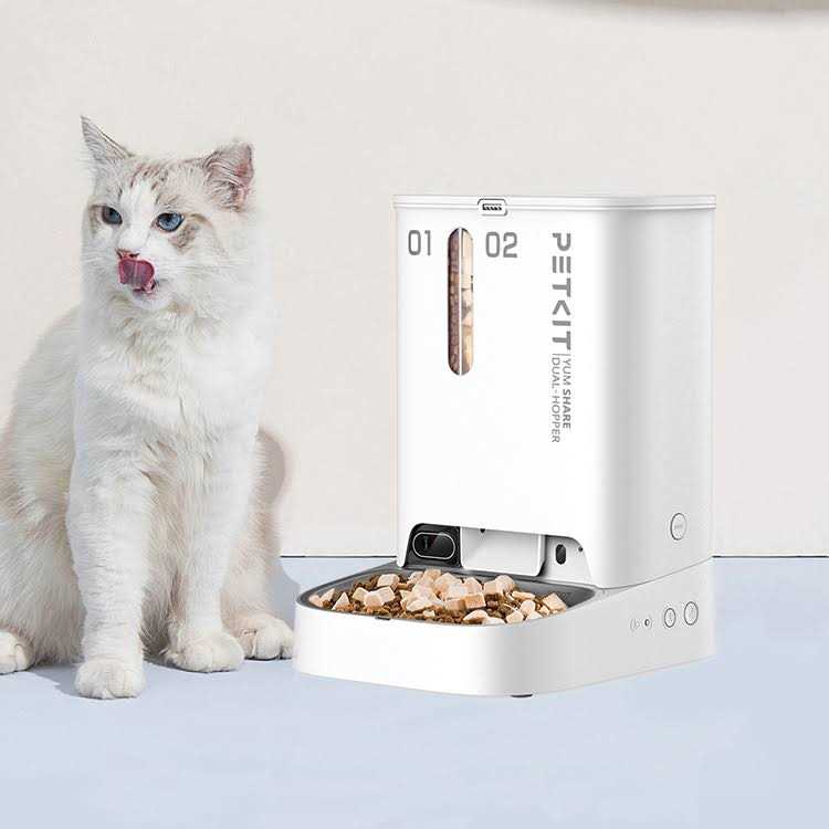 Petkit Yumshare Dual-Hopper Wifi Enabled 5L Automatic Cat Feeder with Camera, 2-Way Audio and Smart App Control - Pet Supplies online store