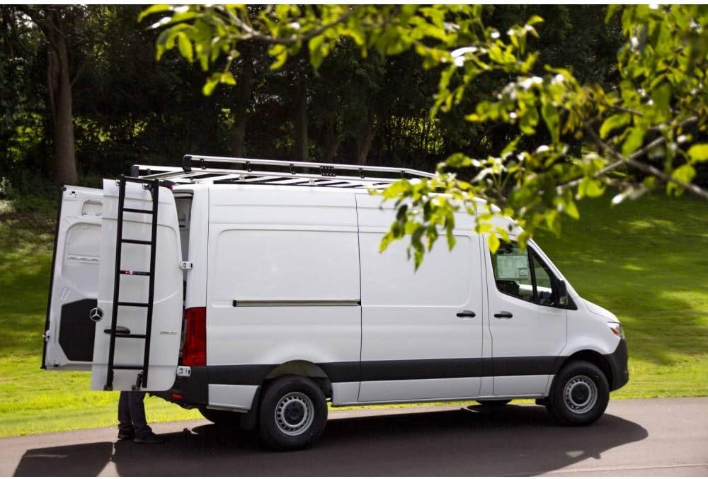 Prime Design AAL Rear Van Door Hook Access Ladder Black (no Drilling) (Compatible with Ford Transit w/High Roof)