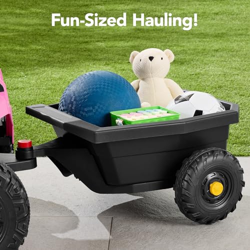 Best Choice Products Kids 12V Electric Ride On UTV Car and Trailer w/Parent Control, LED Lights, 2 Speeds, Bluetooth - Black