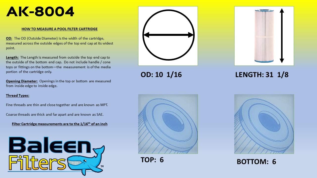 Baleen Filters 150 sq. ft. Pool Filter Replaces Unicel C-9415, Pleatco PAP150-4, Filbur FC-0687-Pool and Spa Filter Cartridges Model: AK-8004