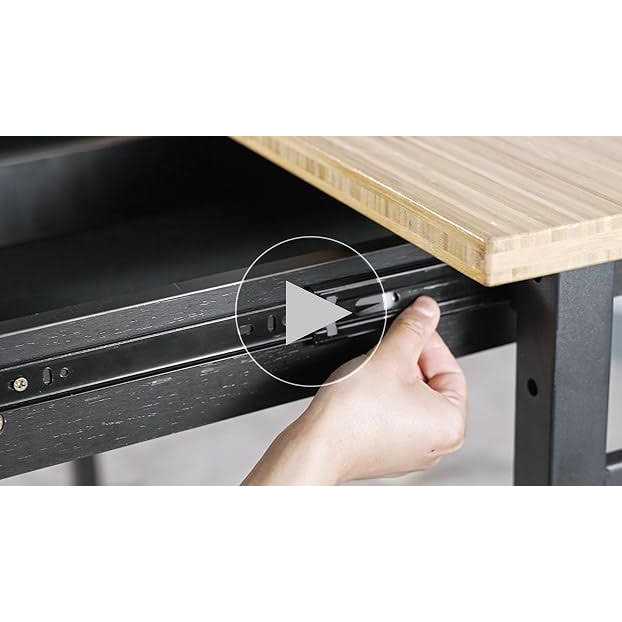 Work Bench, Adjustable Workbench with Drawer Storage, Heavy Duty Bamboo Wood Work Table with Power Outlet and Wheels for Garage Home Office - Shop Hardware Tools Online Store