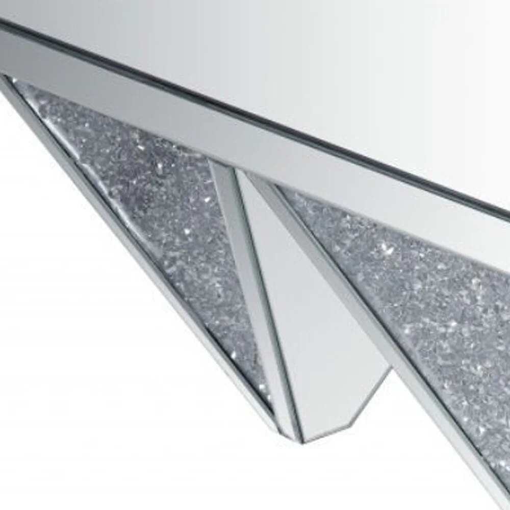HomeRoots  37" Mirrored Mirrored And Manufactured Wood Square Mirrored Coffee Table - 37