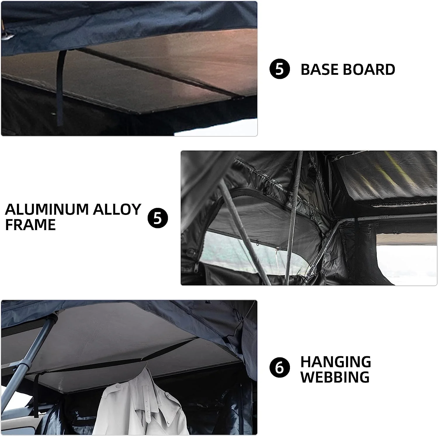Holaki Rooftop Tent Truck SUV Camping Rooftop Tent with Ladder, Rooftop Tents for Camping Waterproof Sunroof Tent Breathable Large Space Outdoor Travel Fishing Trailer Tent for 1-2 People