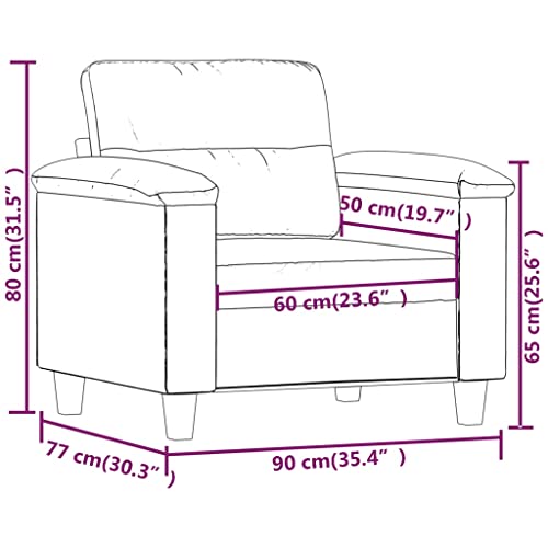 Sofa Chair Light Gray 23.6" Microfiber Fabric,Versatile Sofa Chair: Comfort, Style, and Durability for Your Home Sofas & Couches for Living Room